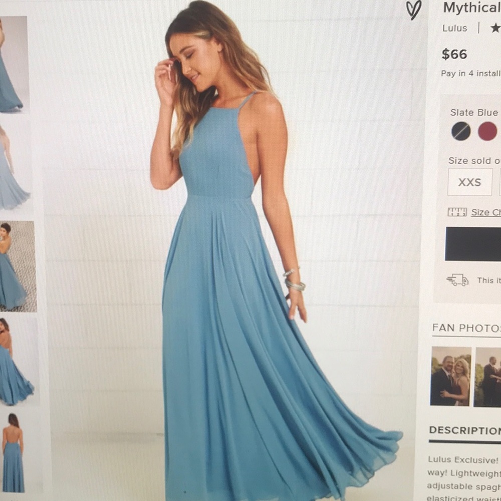 Lulus Mythical Kind of Love Slate Blue Maxi Dress